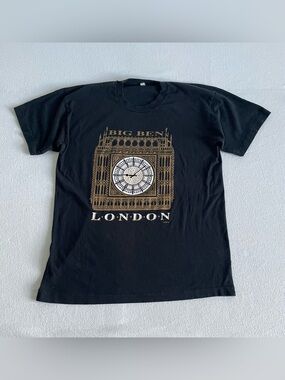 Vintage 1991 Screen Stars London Big Ben T Shirt Size L/XL Single Stitch